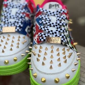 Men Size 10 -custom hand painted “ Spider-punk Babes “ With Studs !